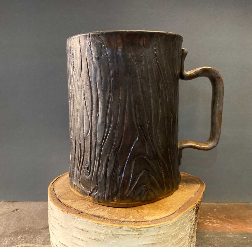 Wood Grain Ceramic Mug